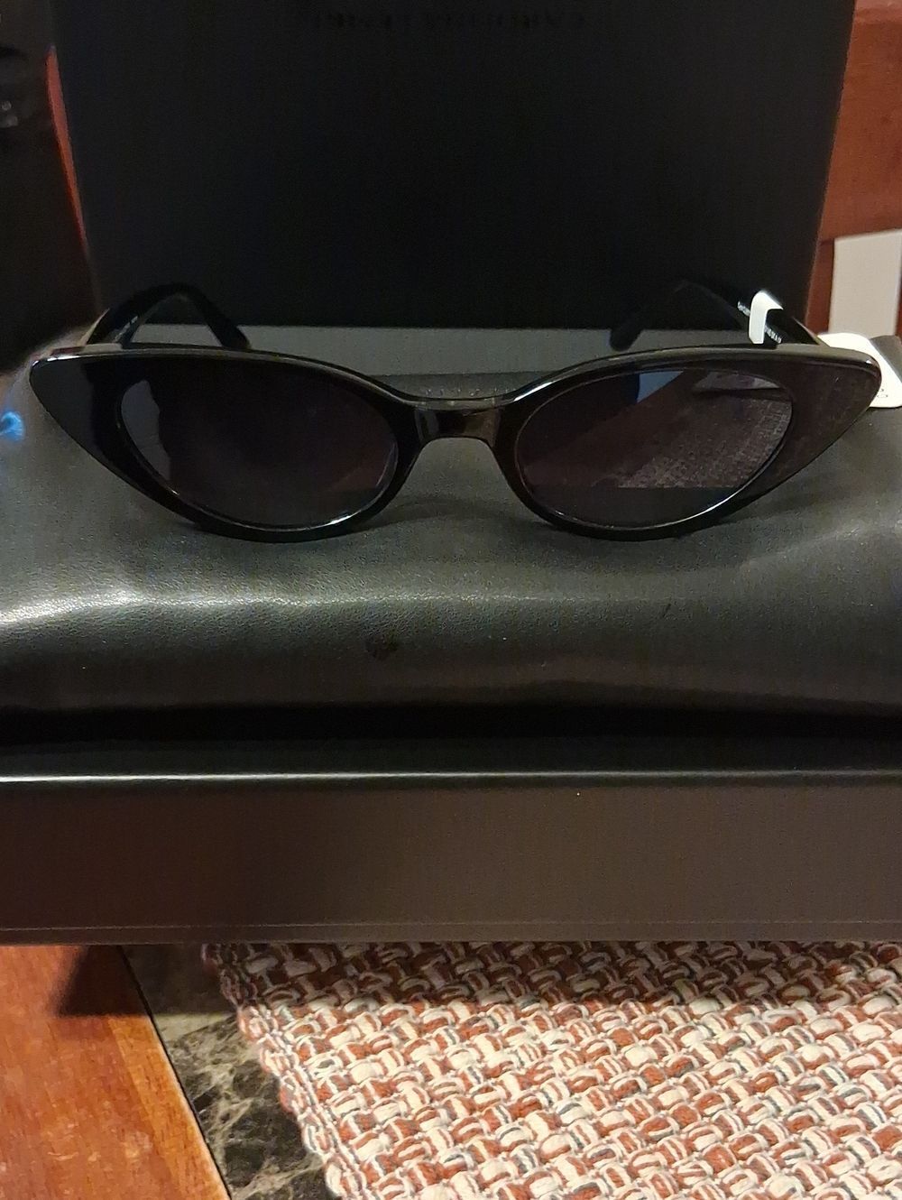 Carolina Lemke Berlin Cyra CL9077-2 Black Sleek Cat Eye Sunglasses New